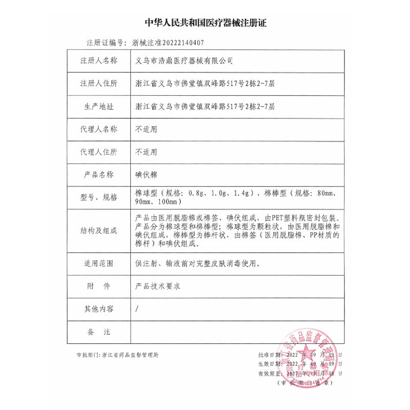 Medical iodine swabs
