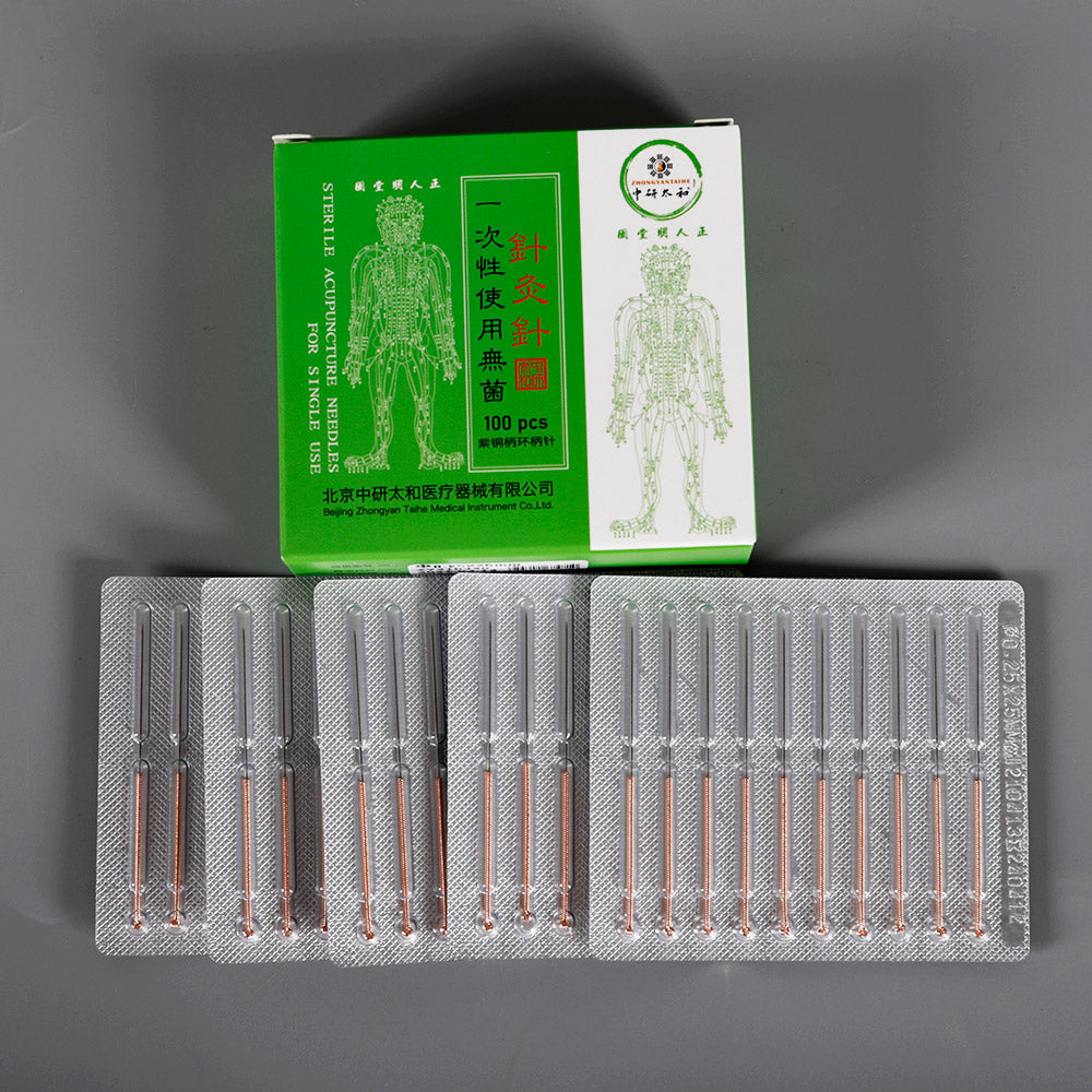 Copper Ring Handle Acupuncture Needles 100pcs