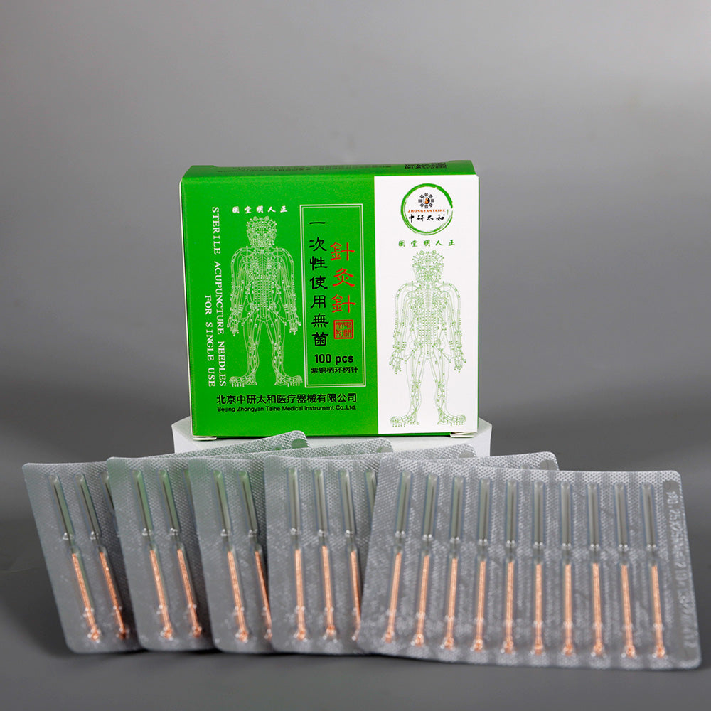 Copper Ring Handle Acupuncture Needles 100pcs
